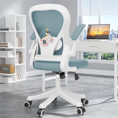 Dripex Bürostuhl, Schreibtischstuhl Office Chair mit klappbare Armlehnen, ergonomisch Arbeitsstuhl, Taillenfreundlich,Höhenverstellbar,Atmungsaktive Rückenlehne und Sitzkissen für home office Büro