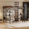 PUGSDRLY Lit Mezzanine 1 Place avec Bureau et Trois étagères,Lit Mezzanine Enfant 90x200cm,Cadre en Métal pour Enfant Adolescent et Adulte,sans Matelas (Noir)