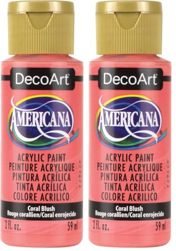 Deco Art Americana Acrylic Multi-Purpose Paint, Coral Blush, 59 ml (Pack of 2)