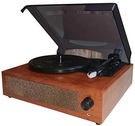 Funien Portable Gramophone Disque Vinyle Vintage Platine Platine Phonographe avec Haut-parleurs Stéréo Intégrés