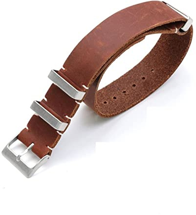 HASGTFM Nato. Armband 18mm 20mm 22mm 24mm Handbuch Zulu Armband Ersatz Armband(Brown,22mm)