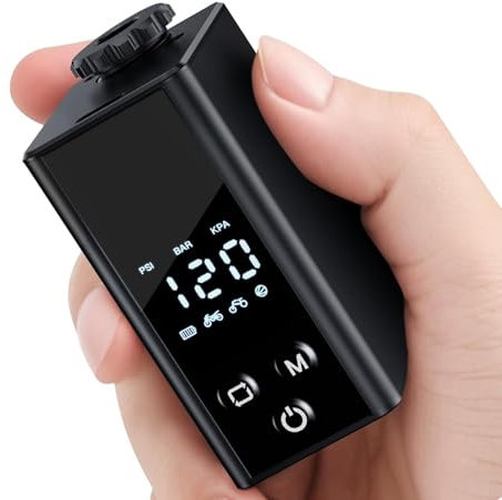 EXTRACTME Mini Portable Electric Bike Tire Pump with Gauge, 120PSI, Auto Stop, Type-C Rechargeable, Suitable for Motorcycles, Bicycles, E-Bikes