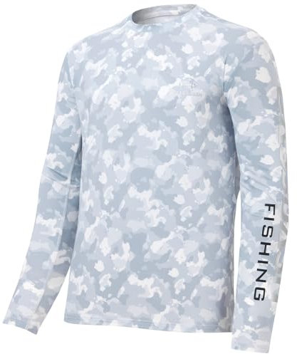 Bassdash Herrenbekleidung Hemd Herren Camo Angeln T-Shirt UPF 50+ Langarm Schnell Trockene Leichte T-Shirts FüR Outdoor-Wandern Kajak Atmungsaktiv Surfen Angeln Wandern Top FS37M