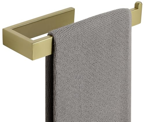 SAYAYO Hand Towel Holder 24CM Towel Rail Gold Wall Mounted, with Drilling | SUS304 Stainless Steel Towel Ring Bar for Bathroom Kitchen