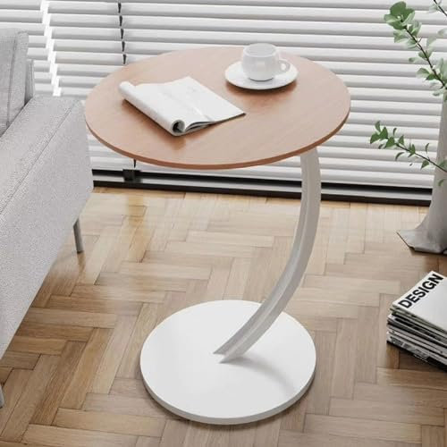 Modernes MDF & Metall Seitensofa für kleines Wohnzimmer, leise Pedale, einfach zu installieren, (Natur + Weiß) - Perfekt für Balkon & Terrasse