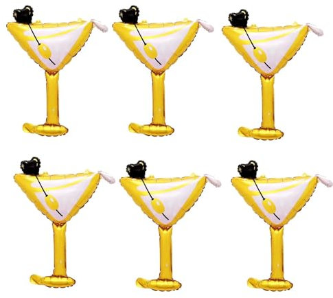 6Pieces Large Love Glass Foil Helium Balloons Champagne Bottle Pink Gold Champagne Aluminum Mylar Balloon for Birthday Engagement Bachelorette Party Decorations Supplies