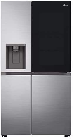 LG GSXV80PZLE American Refrigerator, Side by Side InstaView Total No Frost with Freezer, 635 L, Door Cooling, Linear Inverter Compressor, Smart Fridge with Wifi and Freezer [Energy Class E]