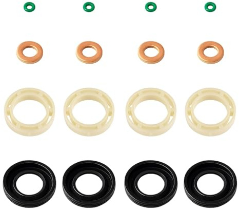 16 Pcs Joints d'Injecteur Diesel 1.6 HDI Universel | Kit d'Étanchéité avec Rondelles, Joints Toriques, Rondelles Cuivre - Accessoires pour Injecteurs Diesel, Haute Performance