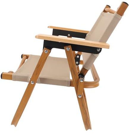 SUNGOOYUE Campingstuhl für, Klappbarer Campingstuhl für, Rasen, Liegestuhl für Reisen, Camping, Picknick, Aluminium, Holz