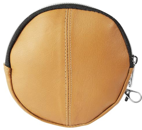 Excellanc Geldbörse für Damen aus Leder in Braun, Geldbeutel mit Reißverschluss in 11,5 x 11,5 x 2,5 cm