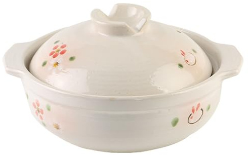 Eleeonora Olla De CeráMica Tradicional Japonesa,Olla De Barro Japonesa,Cacerola De CeráMica Japonesa Donabe Cocotte,Multifuncional,Apto para Uso DoméStico Y En Restaurantes