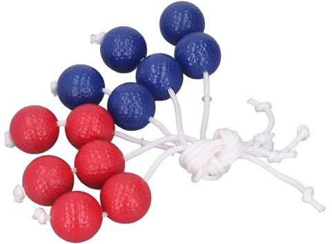 Focket Ladder Toss Game, 3 Red 3 Blue Balls Easy to Recognize Golf Training Aid Ladder Ball Set with Portable Indoor Outdoor Use for Backyard Party Lawn Games