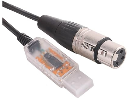 WUUXLIZMX Convertitore da USB a seriale Adattatore di interfaccia da USB a DMX LED DMX512 Dimmer controller for illuminazione scenica for computer PC(1.0m)