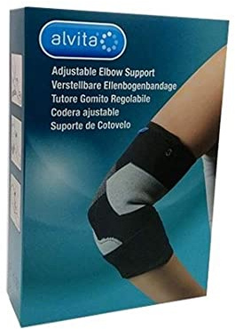 Alvita Tutore Gomito Regolabile Colore Nero Taglia 2 (25-27 cm)