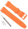 Bracelet de montre étanche en caoutchouc de silicone de remplacement pour Swatch (17mm 19mm 20mm) (20mm, Orange)