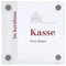 Galería | Puerta 150 x 150 mm | 2 discos Vidrio Placa para puerta | 4 x acero inoxidable plana | Oficina Cartel