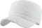 Vintage Distressed Cadet Army Cap Basic Everyday Military Style Hut, Weiß Vintage Used-Look, Einheitsgröße