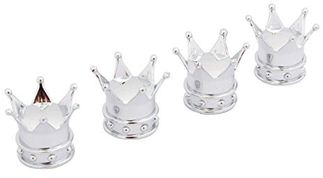 TOMALL Silber CROWN Style Chrome Rad Reifen Ventilkappen für Off-Road Auto Ventil Staubdicht Abdeckung