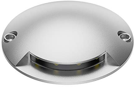 ledscom.de LED Bodenleuchte, Wegmarkierung BUNDA für außen, IP67, aluminium, rund, 70mm Ø, warmweiß