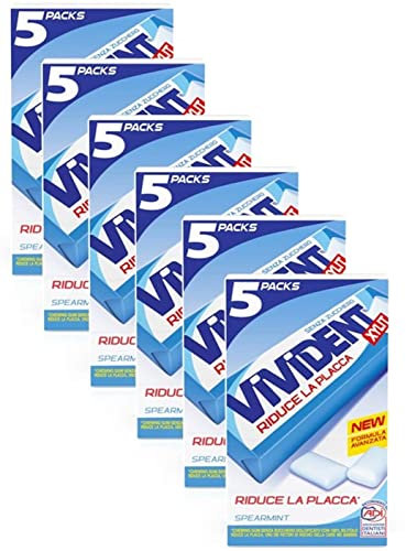 Vivident Xylit Spearmint, Multipack Stick, 6 confezioni da 5 stick, ottime da condividere con chi vuoi