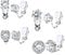 YADOCA 4 Paare Silber Clip Ohrringe für Frauen Mädchen CZ Ohrclips Ohrringe Klips Hypoallergen Ohne Ohrlöcher Clips Zirkonia Ohrringe Ohrstecker Set Damen