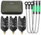 Lixada Funk Bissanzeiger Set und LED Alarmanzeige Chain Alert Fishing Swinger Set mit Reißverschlussbox (grün)