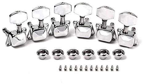 Alnicov Semiclosed Guitar Tuners 3L3R Saiten-Stimmwirbel Keys-Set für Epiphone Les Paul E-Gitarre oder Akustikgitarre, Chrom