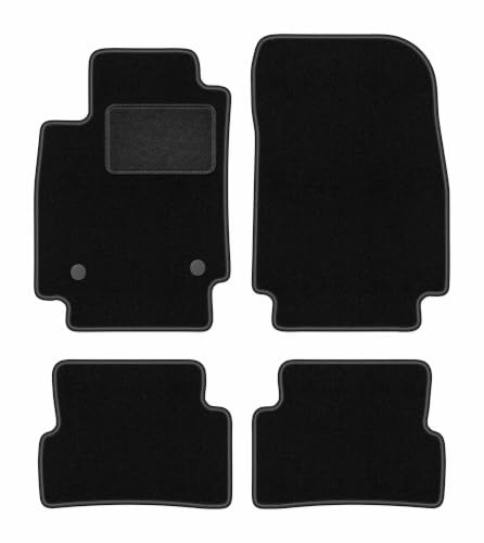 Velours-Fußmatten passend für Renault Captur 2013-2019, Schwarz, LUX | passend für SUV; Velours-Teppich (Polypropylen), ca. 6,5 mm; rutschfest, runde Befestigungen (Typ RN)