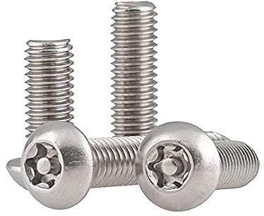 ANSIEDIO Tornillos Torx Tornillos de Cabeza Redonda Torx con Núcleo de Columna Tornillos Antirrobos de Acero Inoxidable - M4×20mm,20 pcs