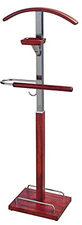 Clothing Rack Porte-vêtements à Suspendre Pour Valet Bois Massif Cintre De Veste Avec Barre à Pantalons Et Plateau Debout Au Sol Support De Costume Étagère à Chaussures Base Stable(Color:White)