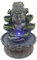 Fuente de interior, decoración de Buda, resina de interior, adornos de cascada de agua con lámpara LED de 4 colores