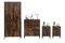 Kingwudo® Retro Industrial Style Bedroom Furniture 4 Pieces Set 2 Doors Wardrobe + 4 Drawers Chest + 3 Drawers Bedside Table × 2 set for Bedroom Storage