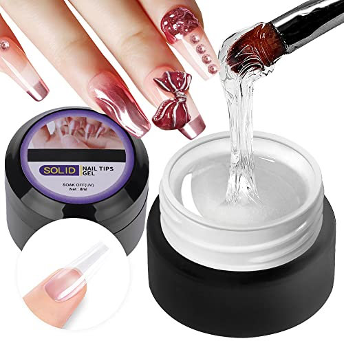 LICHENGTAI Fester Nagelkleber, Solid Nail Glue, Nagelkleber für Tips für künstliche Fingernägel und Nageldesign, DIY Maniküre Dekoration, Kunstnägel UV Kleber für Nägel Strass