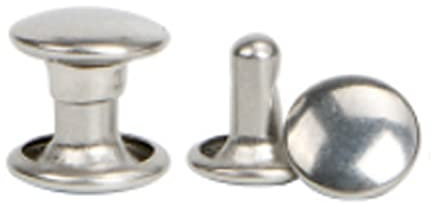 320 remaches de doble tapa de acero inoxidable, remaches de tornillo plateado de 8 mm, herramienta de bricolaje para reparación de tela y cuero