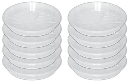 10er Set Untersetzer für Orchideentopf, Kunststoff transparent, ca. 27 cm