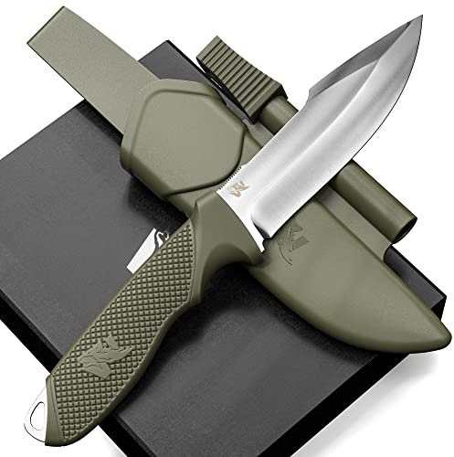 ODENWOLF W-KIDS - Schnitzmesser mit Süßem Kindermesser Führerschein - Outdoor Kinder Messer Set mit Scheide und Feuerstahl - DAS Kinder Schnitzmesser für das erste große Abenteuer