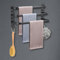 Porte-Serviettes Mural HONPHIER Porte Serviette Salle de Bain étagère Serviette avec Crochets Porte-Serviettes Aluminium étagère Serviette pour Cuisine, Salle de Bains, Hôtel (Noir, 40CM)