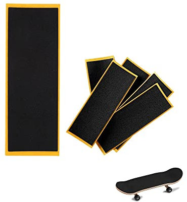 OHYER 6 Stück Schwarz Skateboard Grip Tape Fingerboard Grip Tape Fingerskate Griptape Uncut Quadrat Shape Foam Antirutschbelag Schleifpapier für Fingerboard oder Fingerskate DIY Projekte (110 x 38mm)