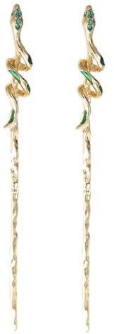 Lurrose Snake Hair Sticks 2pcs Snake Hairpins Chinese Hair Sticks Snake Hair Chopsticks for Long Hair, Golden Chinese Hairpin