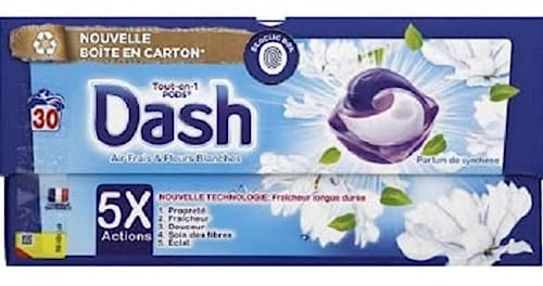 Dash All-in-1 Waschmittel PODS Frische Luft & Weiße Blumen 30WL, 582g