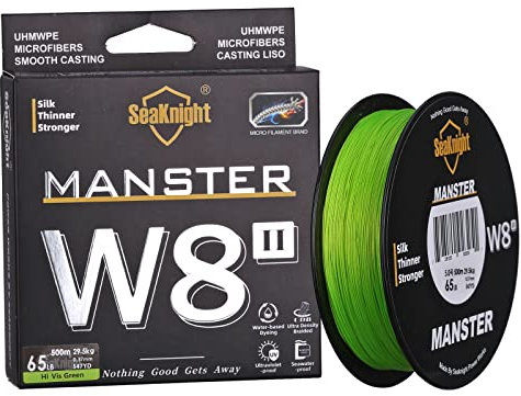 SeaKnight W8 II 8 Fili Lenza da trecciato 500M Filo da Pesca alla Carpa Acqua salata, 4.0#: 50LB (0.32mm)