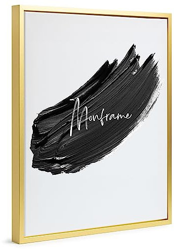 Monframe Schattenfugenrahmen - 34x96 cm - Gold - für Leinwandbilder auf Keilrahmen - Leerrahmen ohne Glas und Rückwand