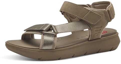 Jana Damen Sandalen flach mit Klettverschluss Vegan, Grün (Sage), 41 EU