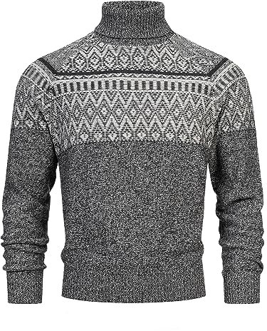 Indicode Herren INThomus Pullover mit Rollkragen aus Baumwolle | Strickpullover Raven, S