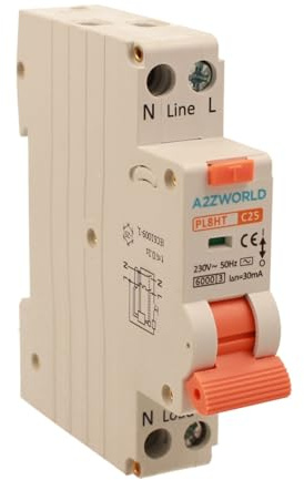 ZOREI Interruptor Magnetotérmico Diferencial, 1P+N 4.5kA 30mA 220V, Ocupa 1 Módulo DIN, Disponible 6A 10A 16A 25A (1P+N 25A)