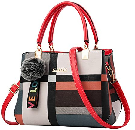 IQYU Taschen Aschenbecher Rund Damen Umhängetasche Messenger Bag Handtasche für Frauen Packesel Taschen (Red, One Size)
