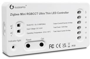 lighteu®, GLEDOPTO Zigbee RGB+CCT ultradünner LED-Controller Pro Alexa Voice/Hub APP/Fernbedienung DC5-24V, GL-C-008P(mini)