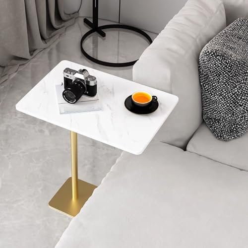 Kleiner Beistelltisch, quadratische Beistelltische für kleine Räume, Sofa-Beistelltisch für den Balkon, schlanker Couchtisch, moderner Nachttisch mit stabilem Bein für Schlafzimmer-Home-Office-Möbel (