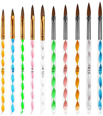 10 Nail Brushes, Nail Art Painting Tools, Nail Brush Set, Nail Art Tool Set, Nail Art Brushes, Acrylic Nail Brushes, Diy Nail Art Painting