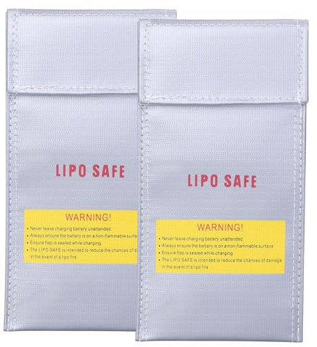 TsunNee LiPo-Schutztasche für LiPo-Akkus, feuerfeste Sicherheitsschutztasche, explosionsgeschützte Schutztasche, Modul-Batterieladeschutz, 2 Stück